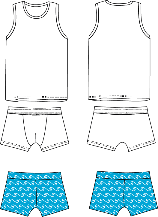Ikatee (France), Sébastien Underwear Set & Swimsuit Sewing Pattern - Boy, 3-12Y