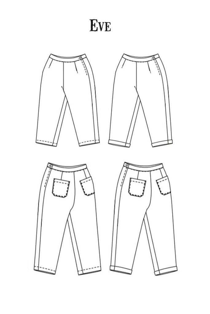 Merchant & Mills, Eve Trousers PDF Pattern, two size ranges