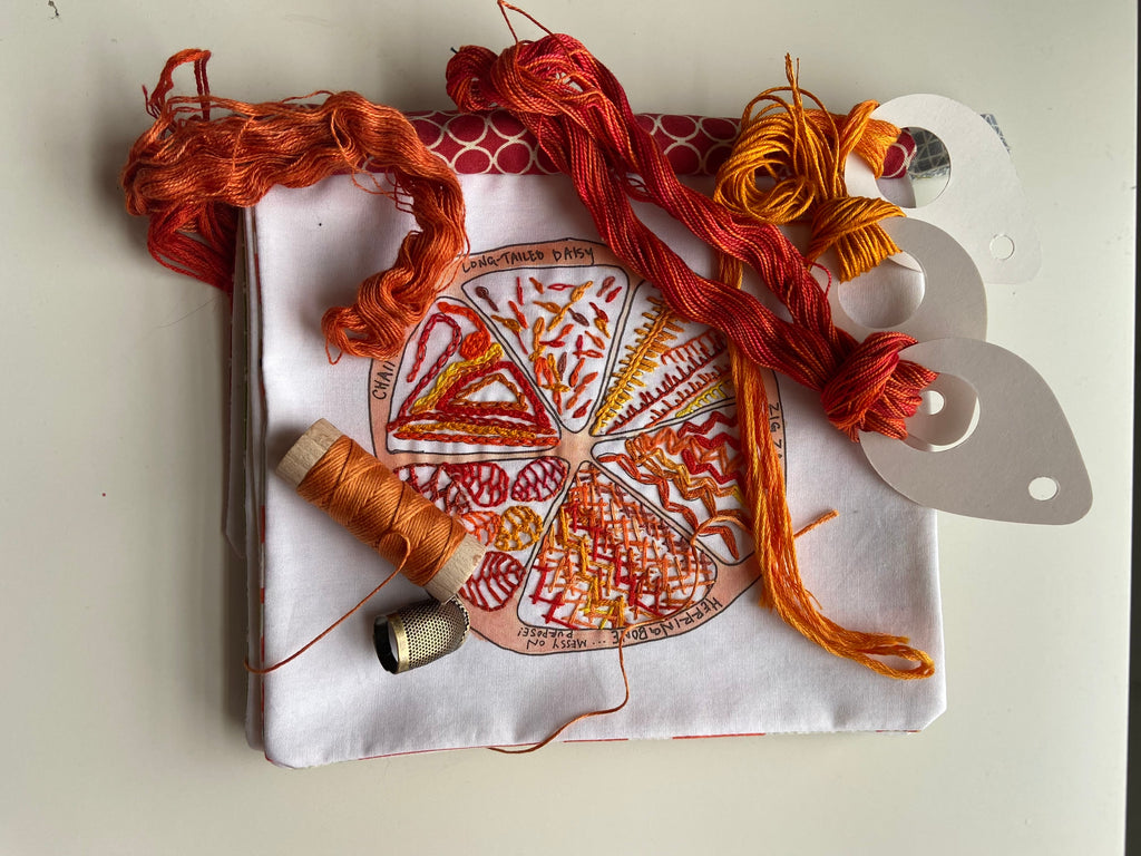 Orange Citrus Embroidery Sampler by Seed Stitch Studio