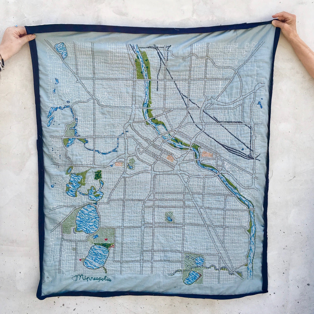 City Map Quilt Template - Lakes Makerie - Minneapolis, MN