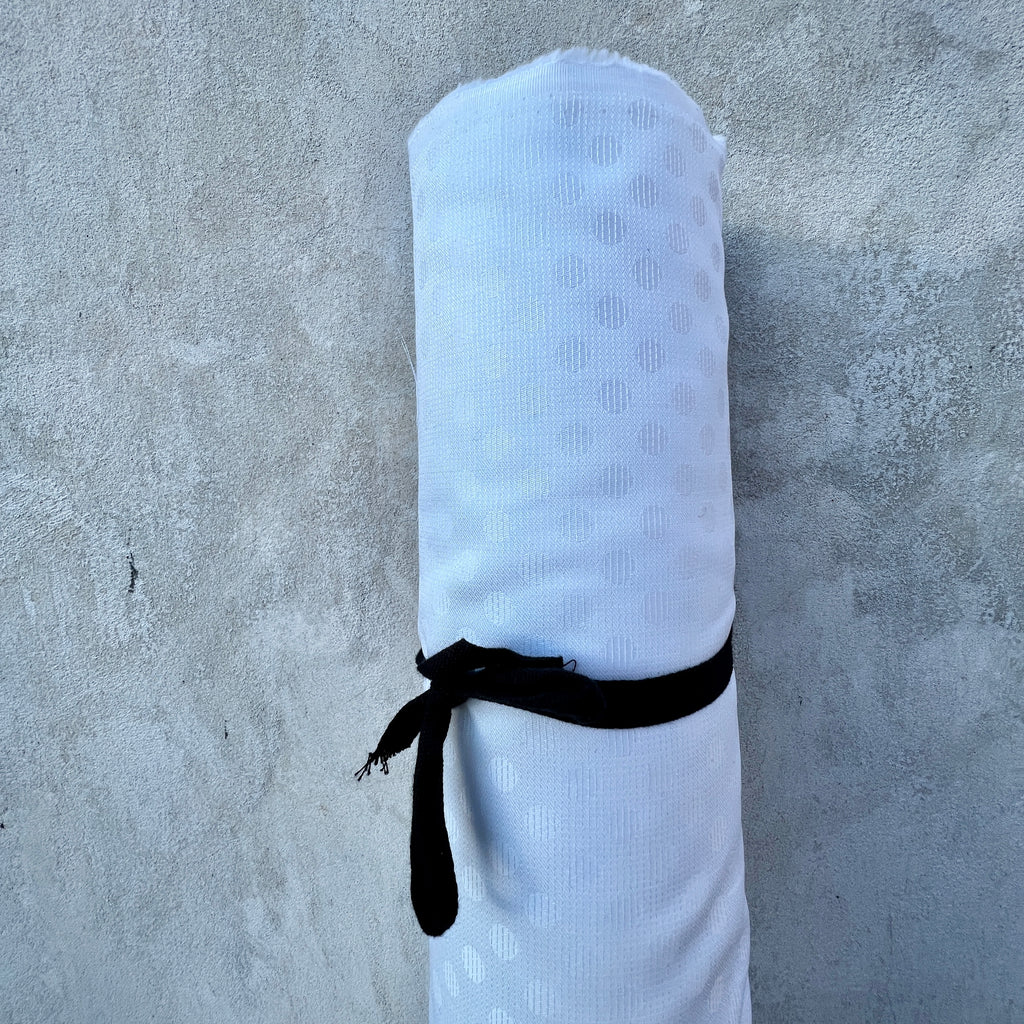Polka Dot Jacquard Cotton Shirting, Black or white, 1/4 yard
