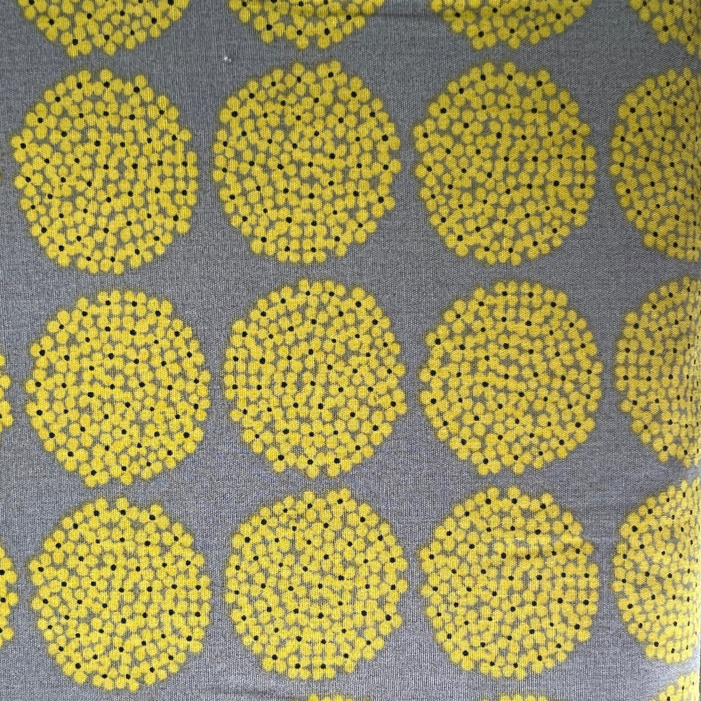 Kobayashi Yellow Hydrangeas on Medium Grey, Japanese Cotton Shirting 1/4 yard