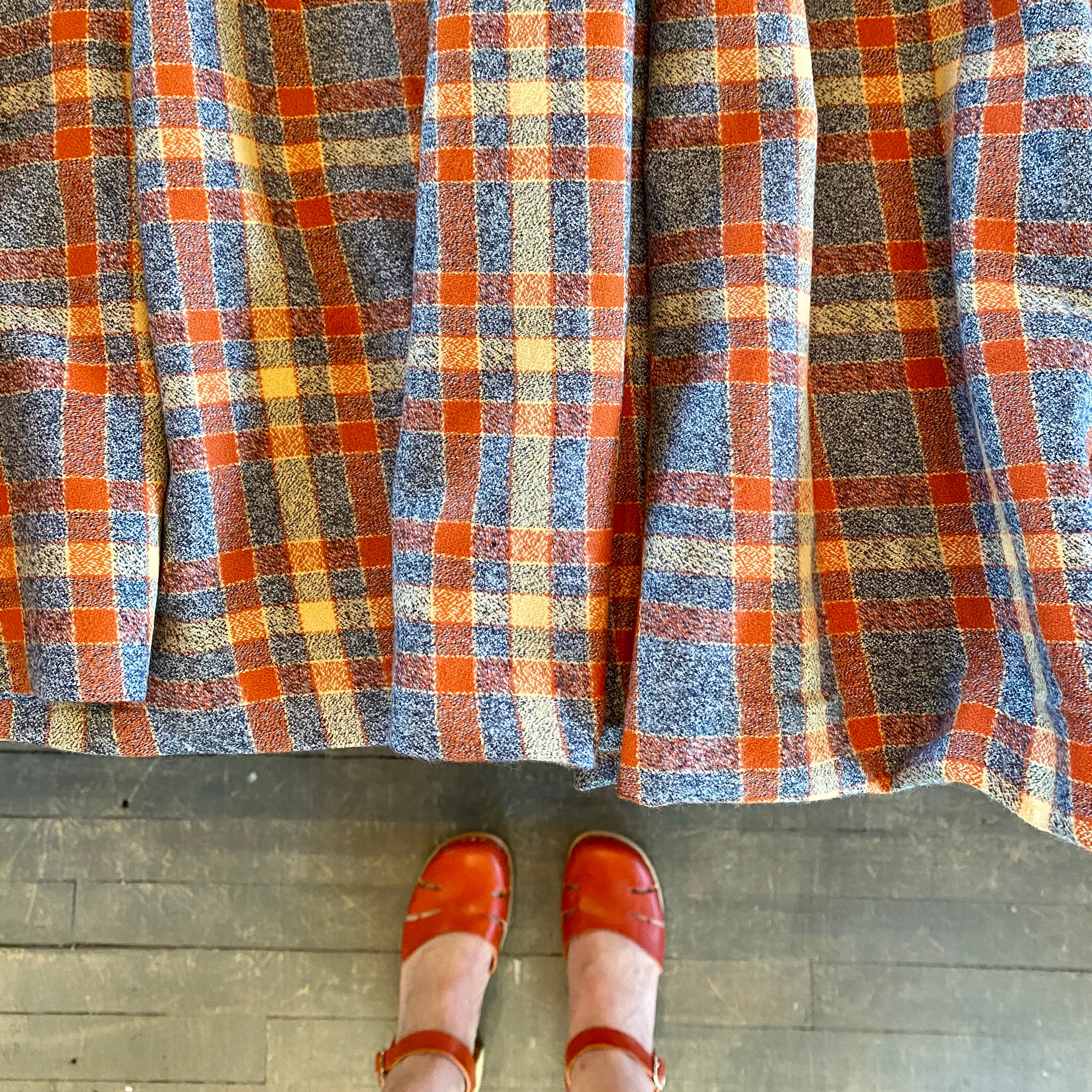 Flannel Fabric - Orange Rust Plaid - By the Yard - 100% Cotton Flannel
