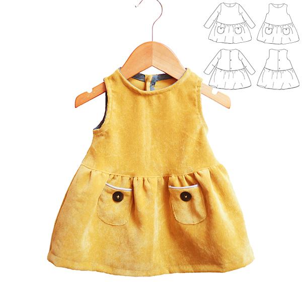 Ikatee (France), Helsinki Dress Sewing Pattern - Baby/Child, 6M-4Y
