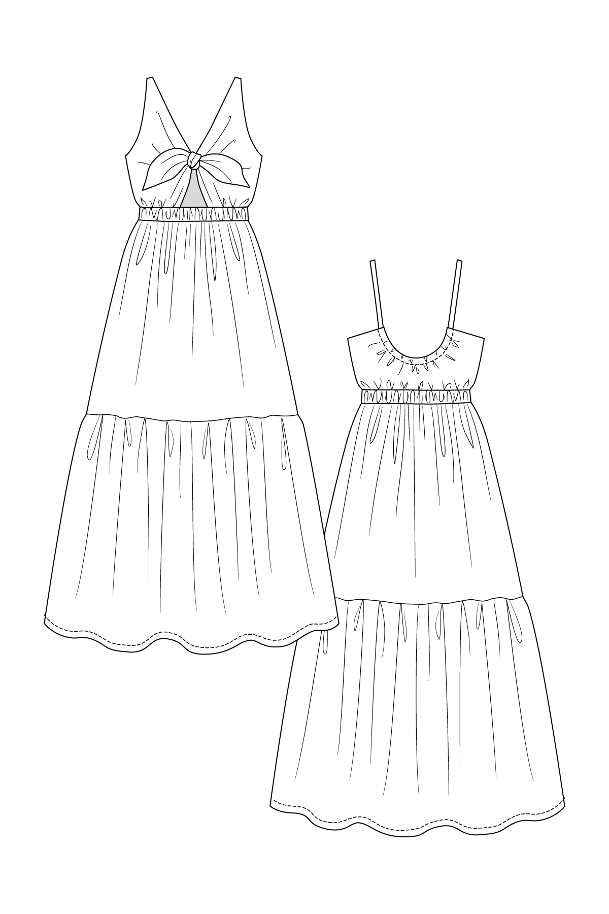 Named Clothing, Kerttu Knot Dress &amp; Skirt, Digital PDF Pattern
