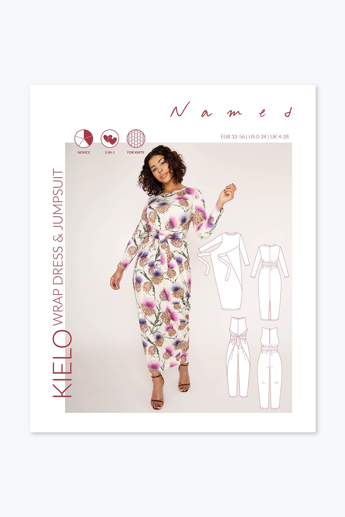 Named Clothing, Kielo Wrap Dress &amp; Jumpsuit, Digital PDF Pattern