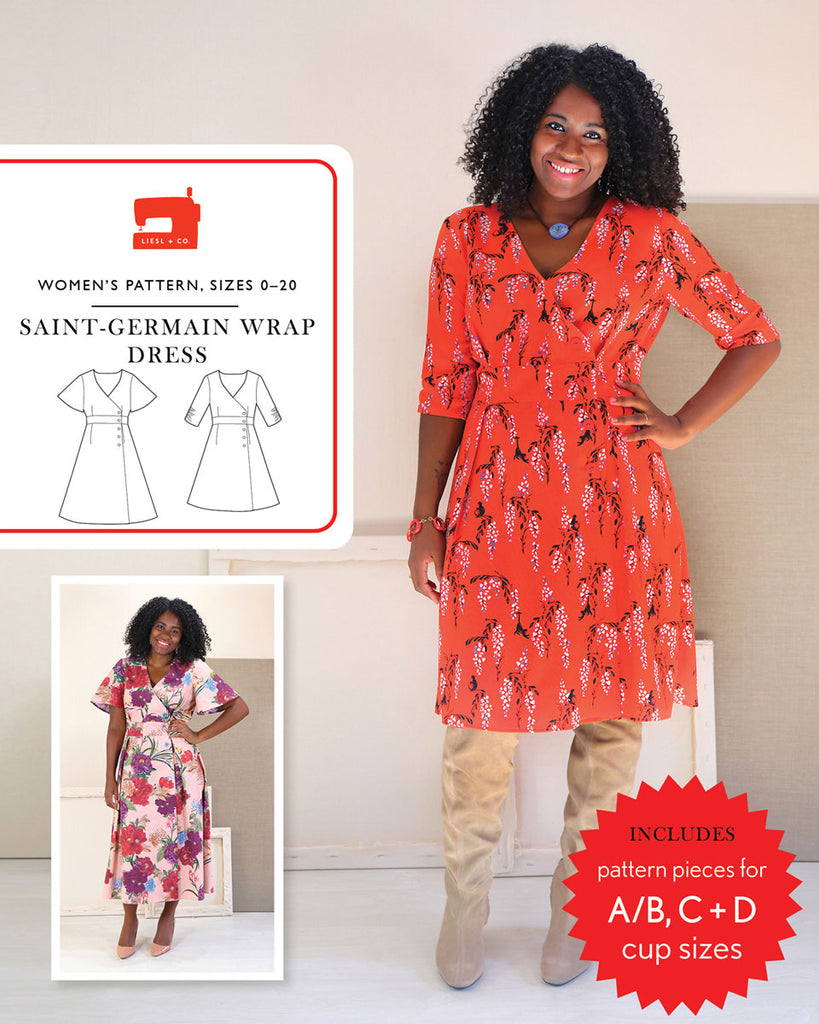 Liesl + Co., Saint-Germain Wrap Dress Sewing Pattern