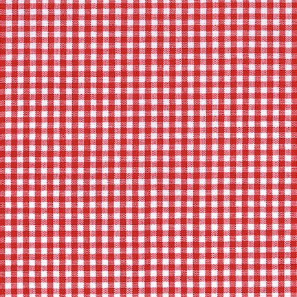 Carolina 1/4" Gingham cotton fabric, Red and white, 1/4 yard