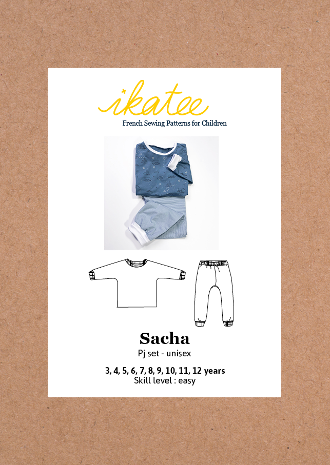 Ikatee (France), Sacha PJ Set Sewing Pattern - Child, 3-12Y