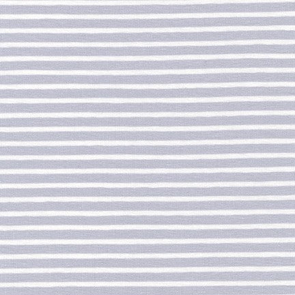 Harbor Stripe Cotton/Spandex Jersey Knit Fabric, Coastal Grey, 1/4