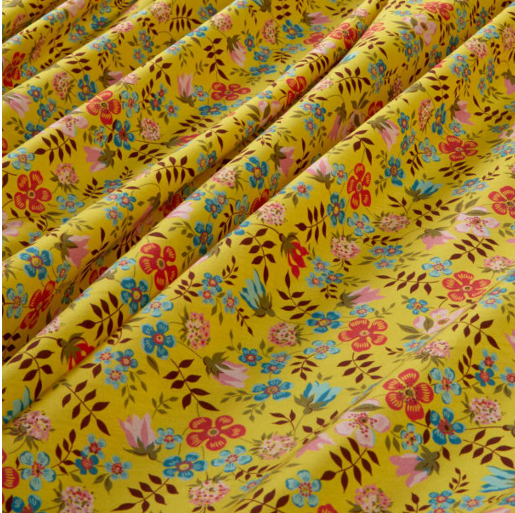 Liberty Tana Lawn Cotton Fabric- Edenham 19A, Yellow, 1/4 yard