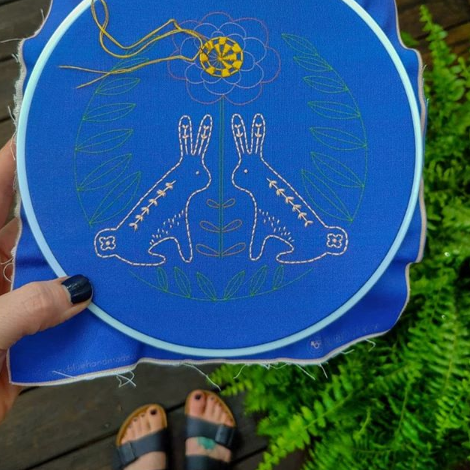 Cozy Blue Embroidery Kit - Lakes Makerie - Minneapolis, MN