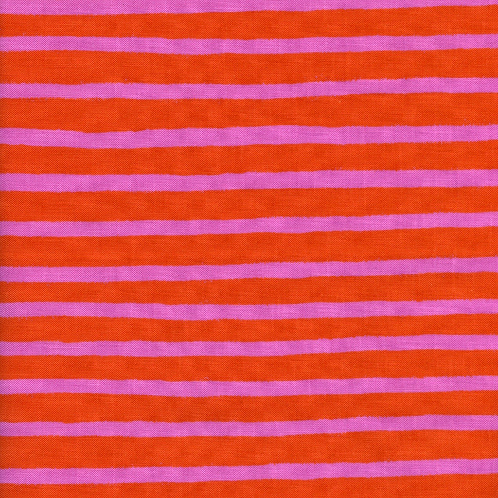 Rifle Paper Co. Wonderland - Cheshire Stripe- Orange Fabric, 1/4 yard