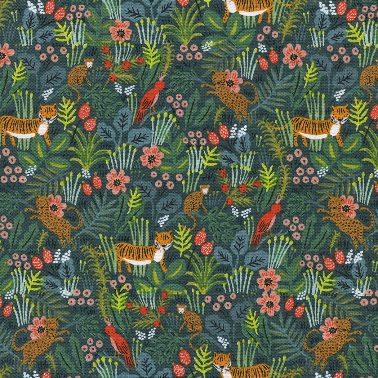 Rifle Paper Co. Menagerie - Jungle - Hunter Fabric, 1/4 yard