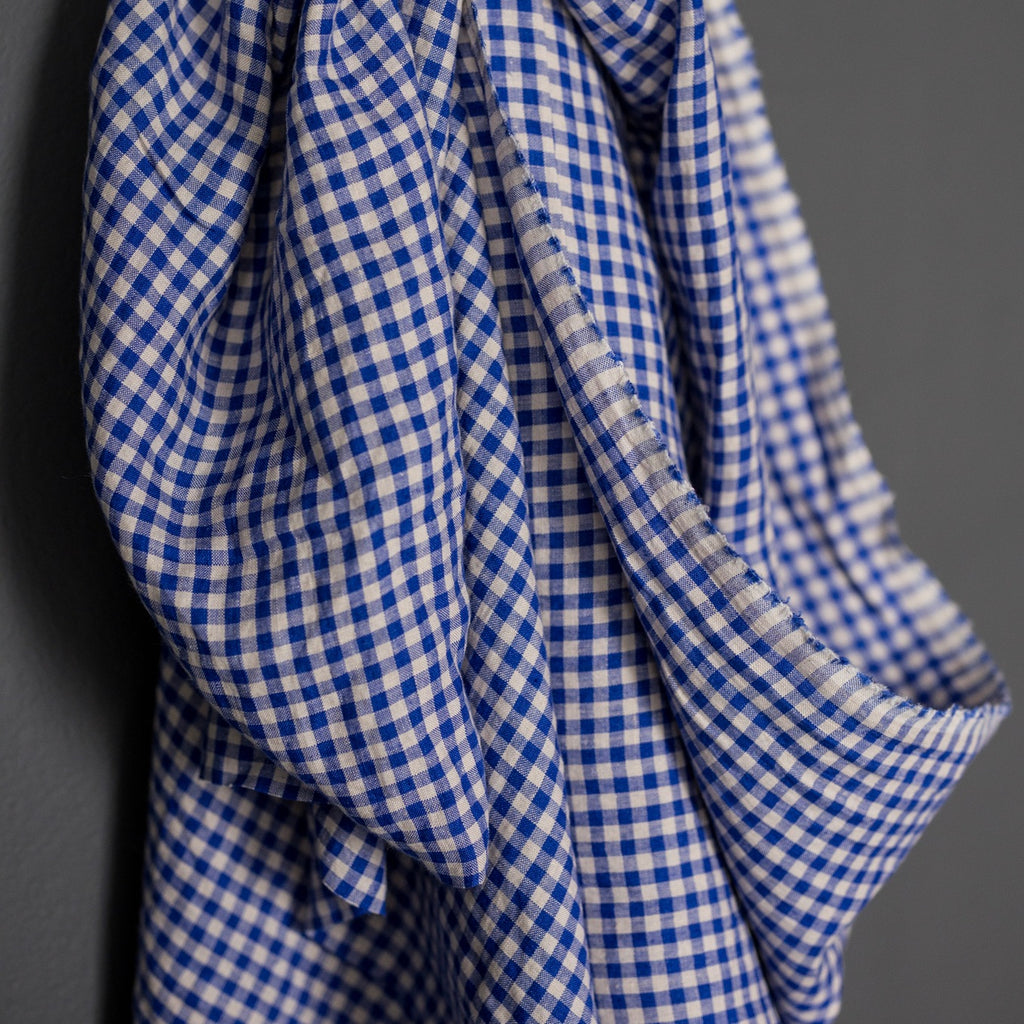 Merchant & Mills, European Laundered Linen, "Atelier Blue" gingham,, 1/4 yard