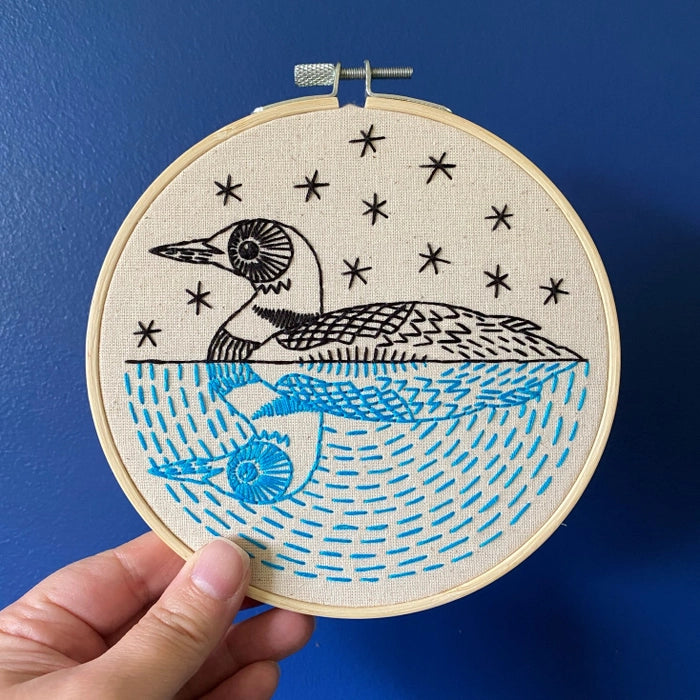 Hook Line and Tinker Embroidery Kits, Loon
