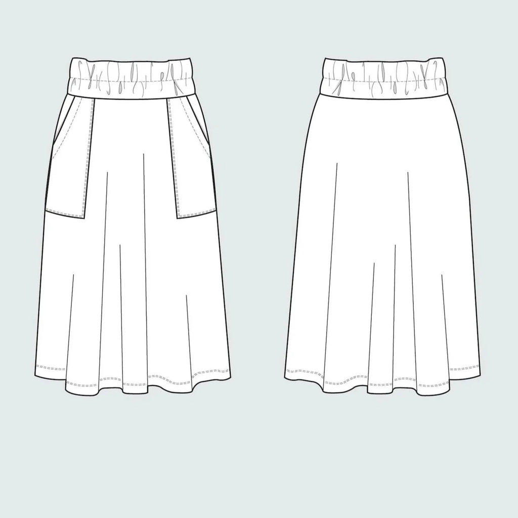 Assembly Line, Elastic Waist Maxi Skirt, Sweden, two size ranges