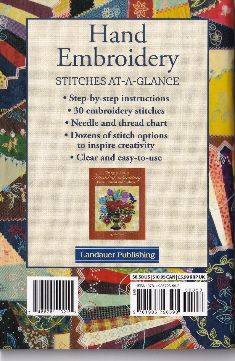 Hand Embroidery Stitches At-A-Glance: Carry-Along Reference Guide  (Landauer) Pocket-Size Step-by-Step Illustrated How-To for 30 Favorite  Stitches