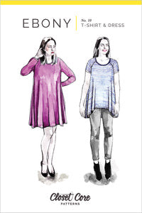 Closet Core Patterns, Ebony t-shirt and dress Pattern