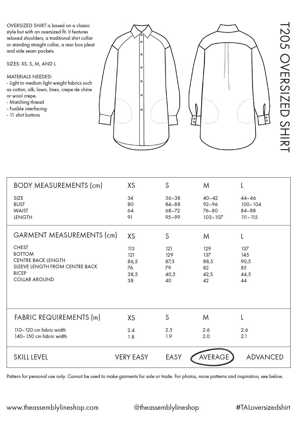 Assembly Line Oversized Shirt Pattern, Sweden