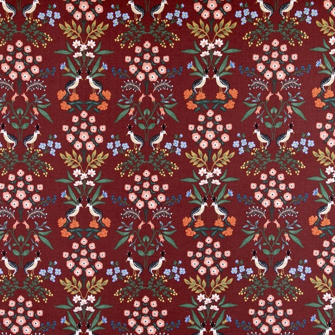 Rifle Paper Co., Meadow - Luxembourg - Burgundy Fabric, 1/4 yard