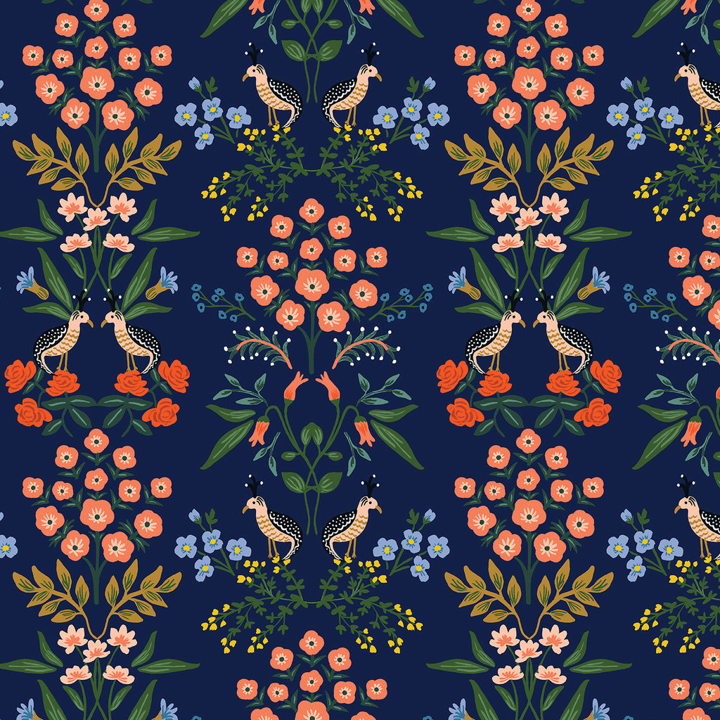 Rifle Paper Co., Meadow - Luxembourg - Navy Fabric, 1/4 yard