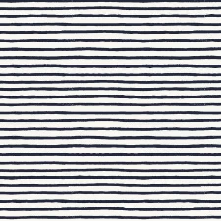 Rifle Paper Co, Holiday Classics - Festive Stripe - Navy Fabric, 1/4 yard