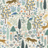 Rifle Paper Co., Camont - Menagerie - Cream Metallic Fabric, 1/4 yard - Lakes Makerie