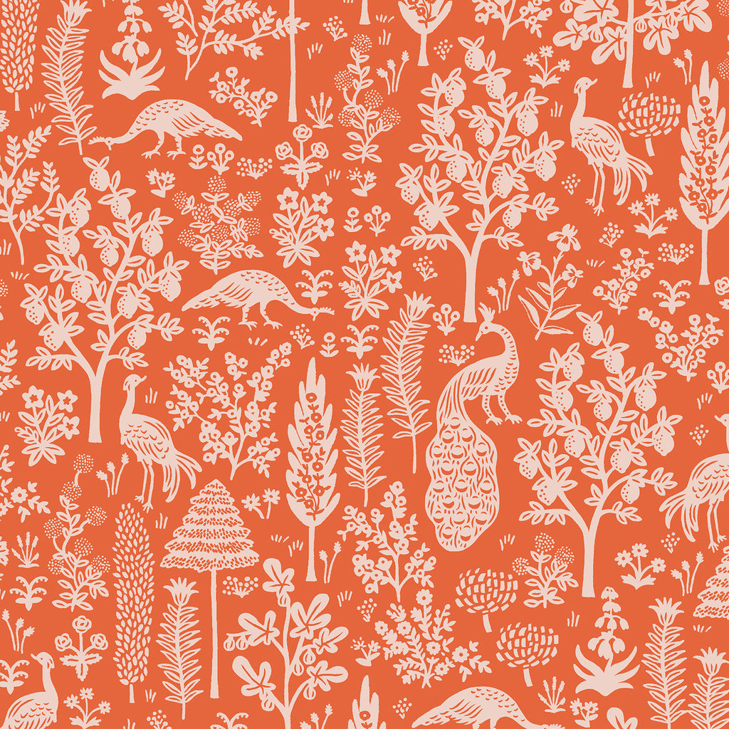 Rifle Paper Co., Camont - Menagerie Silhouette - Orange Fabric, 1/4 yard