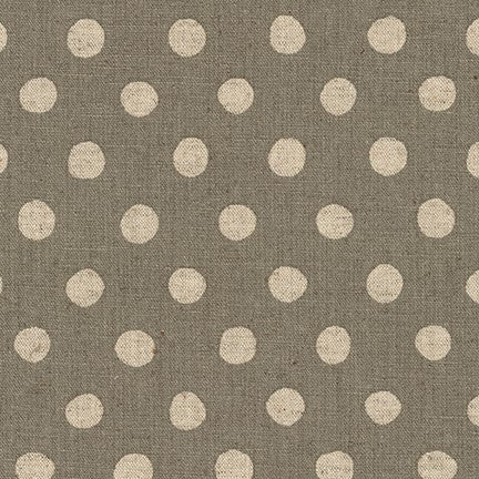 Sevenberry Canvas Natural Dots Cotton Flax Fabric, Natural on Grey, 1/2 yard - Lakes Makerie - Minneapolis, MN
