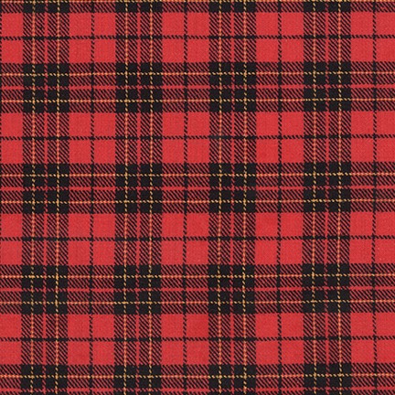 Sevenberry Classic Plaid Twill Cotton Fabric, Red and Black Plaid, 1/2 yard - Lakes Makerie - Minneapolis, MN